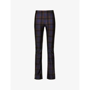 Good American Plaid Leggings - Navy and Red